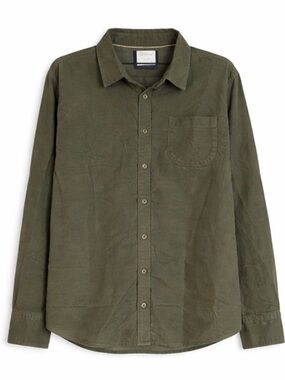 JACHS Girlfriend Olive Green Button-Down Shirt Sz L